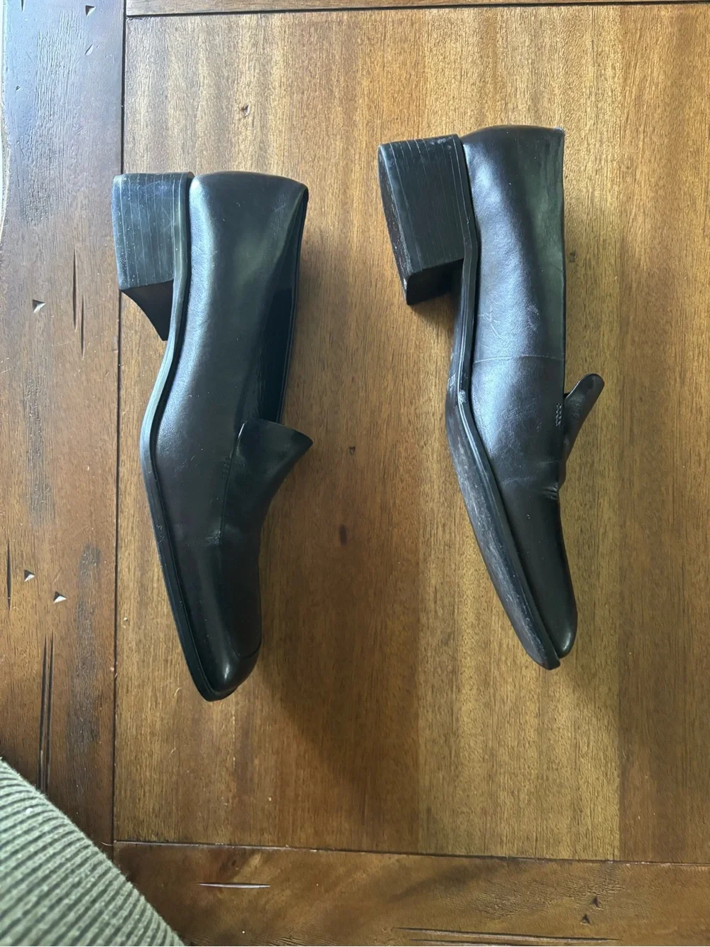 Black Leather Women’s Slip-On Loafers
